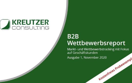 B2B Wettbewerbsreport: Kreutzer Consulting lanciert neues Informationsangebot für die Energiebranche