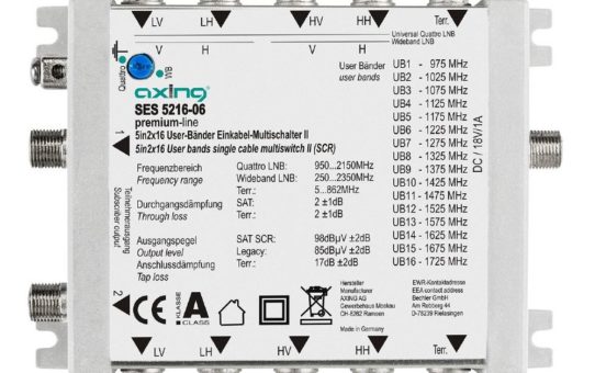 Neuer Einkabel-Multischalter für bis zu 32 Endgeräte