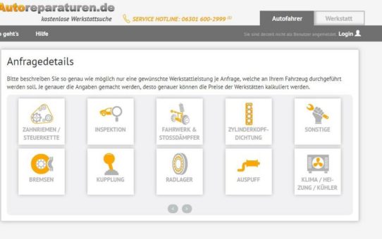 Autoreparaturen.de setzt auf manuelle Angebote