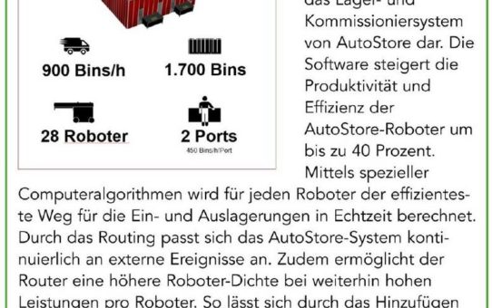 Software-Architektur AutoStore Router stellt sich dem Wettbewerb