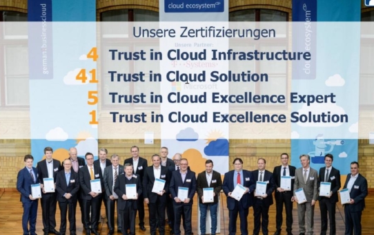Cloud Ecosystem Qualitäts-Zertifikate "Trust in Cloud" besonders vertrauenswürdig