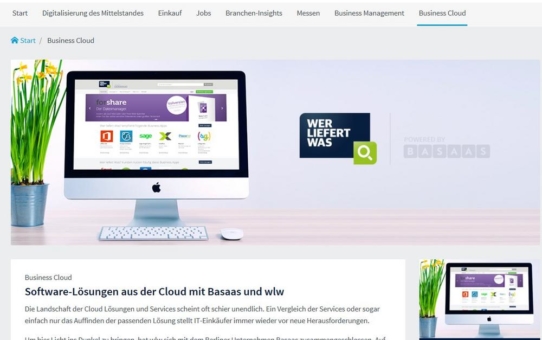 wlw (wer liefert was) bietet Cloud-Anwendungen in Kooperation mit der German Businesscloud an