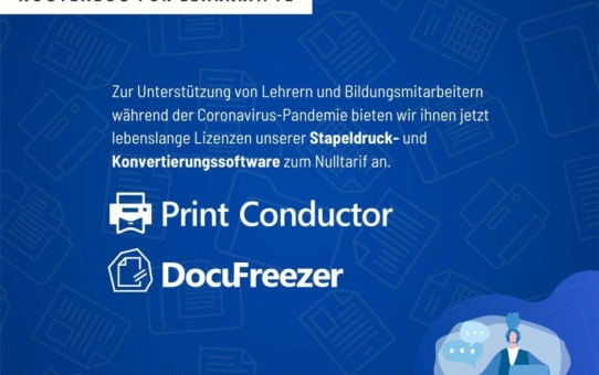 fCoder macht DocuFreezer und Print Conductor für Lehrer kostenlos