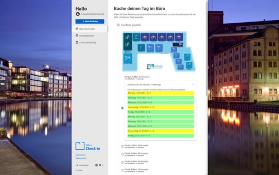 Check-In App mit Covid-19 Backtracing im Büro