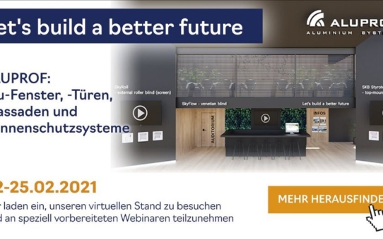 Aluprof SA lädt zur digitalen Messe R+T vom 22. bis 25. Februar 2021 ein