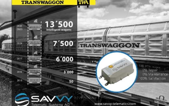 13.500 Güterwagen: Transwaggon rüstet gesamte Flotte mit Telematik von Savvy aus