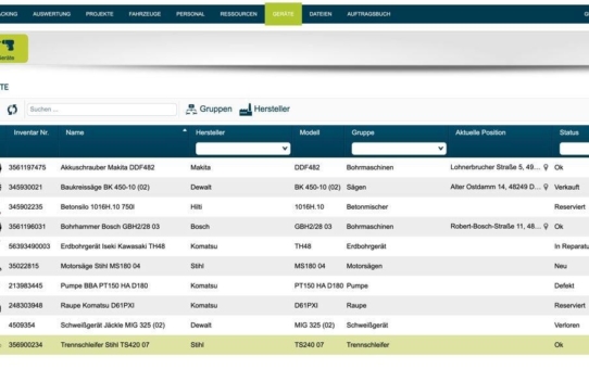 Werkzeugverwaltung von geoCapture schafft Ordnung