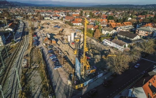 Bauer führt Spezialtiefbauarbeiten für Loisach Quartier in Wolfratshausen aus