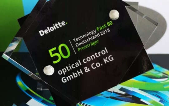 Große Freude beim Fast Fifty Award: optical control gehört zu Deutschlands am schnellsten wachsenden Technologieunternehmen