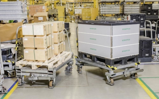 Schaeffler und Flender entwickeln innovatives und umweltfreundliches Verpackungssystem für Großlager