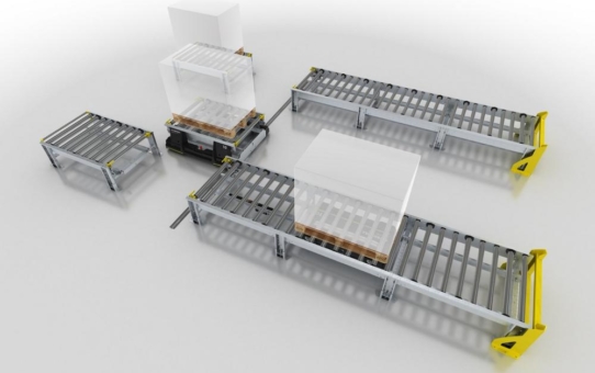 Neuer Smart Pallet Mover von Interroll sorgt für Produktivitätsschub bei der industriellen Fertigung