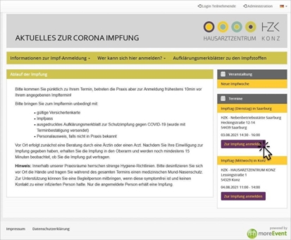 Teilnehmermanagement-System wird zu Terminbuchungs-Tool für Covid-Impfungen