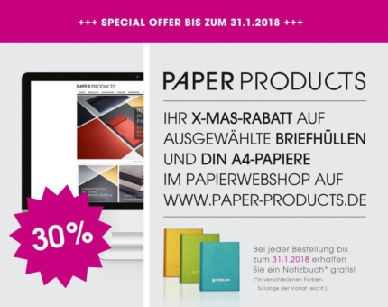 PAPER PRODUCTS X-MAS-Rabattaktion für FEDRIGONI Feinstpapiere und Briefhüllen