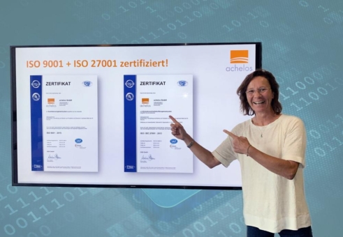 achelos nach ISO 9001 und ISO 27001 zertifiziert