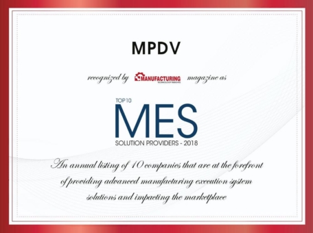 MPDV als Top 10 MES Solution Provider ausgezeichnet