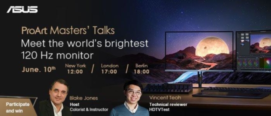 ASUS ProArt Masters Talks - Erleben Sie den hellsten 120-Hz-Monitor der Welt (Webinar | Online)