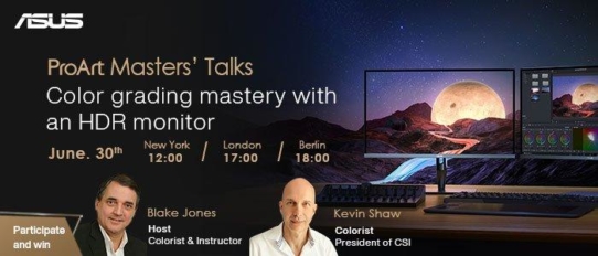 ASUS ProArt Masters Talks - Farbkorrekturen mit einem HDR-Monitor meistern (Webinar | Online)