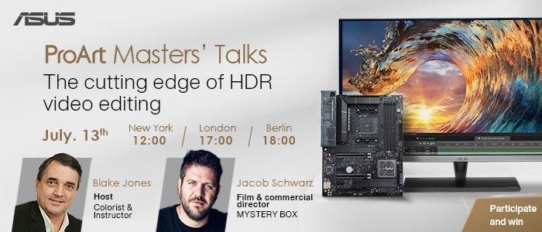 ASUS ProArt Masters Talks - Der neueste Stand der HDR-Videobearbeitung (Webinar | Online)