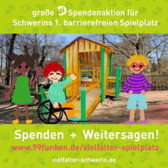 Spende von HNP Mikrosysteme für barrierefreien Spielplatz im Zoo Schwerin