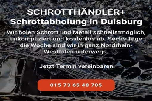 Schrottentsorgung durch kostenlose Schrottabholung in Duisburg und Umgebung
