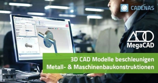 Zugriff auf Millionen 3D CAD Modelle powered by CADENAS direkt in MegaCAD Metall & Maschinenbau