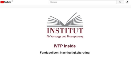 Vorstellung Fondspolicen Nachhaltigkeitsrating 2021 - "IVFP Inside" (Webinar | Online)