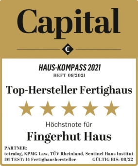 Top-Hersteller: Platz 1 für Fingerhut Haus im "Capital Haus-Kompass"