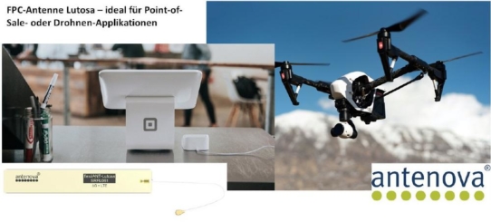 Für Drohnen-Kommunikation, POS-Terminals und IoT: Flexible FPC-Antenne Lutosa
