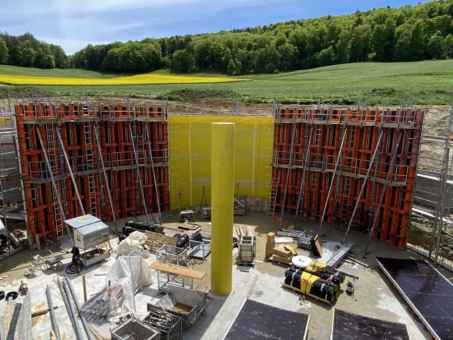 Stahlbetonrundkonstruktionen für Biogasanlage zügig, rund und sicher geschalt mit PASCHAL