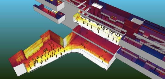 fluiobuild simuliert Klimaverhältnisse hinter großen Glasfassaden