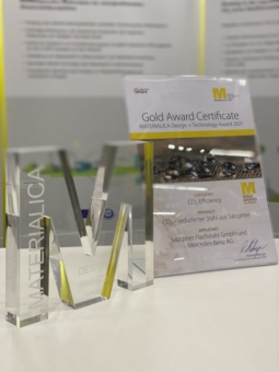MATERIALICA Design + Technology Award 2021: Salzgitter Flachstahl gewinnt Gold Award in der Kategorie MATERIAL CO2-EFFICIENCY für CO₂armen Stahl in der automobilen Serienproduktion