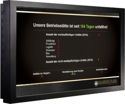 Corporate Digital Signage: Dashboards mit Excel-Tabellen und Business Intelligence Daten auf Großbildschirmen im Unternehmen