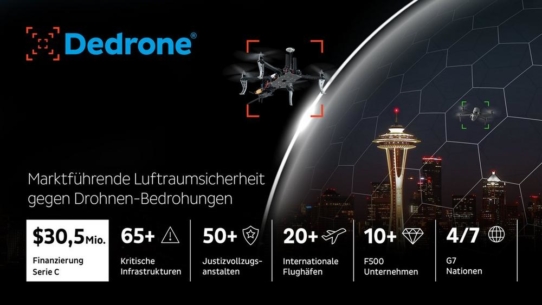 Dedrone sichert sich 30,5 Millionen US-Dollar in C-Serie zum Schutz vor unautorisierten Drohnen