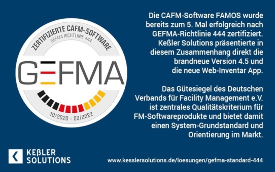 CAFM-Lösung FAMOS erneut GEFMA-zertifiziert