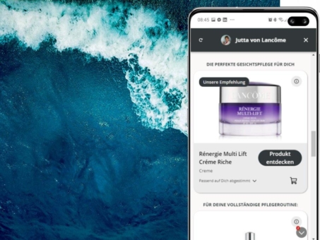 Digitale Berater mit künstlicher Intelligenz unterstützen die Kund:innen bei der Produktauswahl auf den L'Oréal LUXE Webseiten