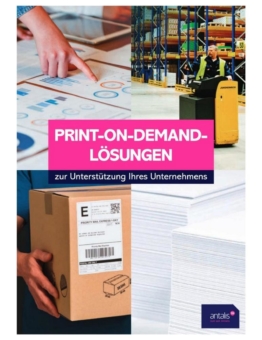 Antalis Print Media Solutions Informationsbroschüre präsentiert Print-On-Demand-Lösungen zur Unterstützung der Unternehmensprozesse