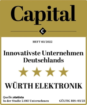"InnovativsteUnternehmen Deutschlands": Vier Sterne für dieWürth Elektronik Gruppe