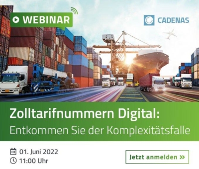 Webinar: Zolltarifnummern DIGITAL - So entkommen Sie der Komplexitätsfalle (Webinar | Online)