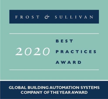 Delta Controls, ein Unternehmen der Delta Gruppe, gewinnt die Auszeichnung "2020 Global Building Automation Systems Company of the Year" von Frost & Sullivan