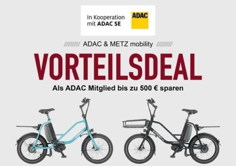 Metz E-Bikes im ADAC e-Ride Angebot für Mitglieder