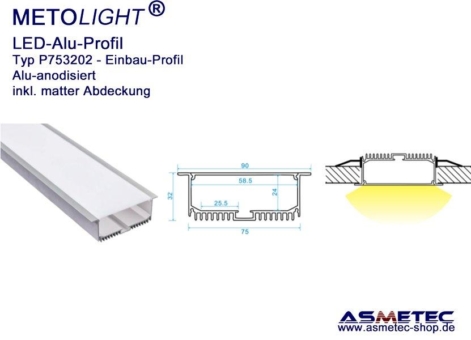 Ästhetische LED-Aluminium Profile für LED-Streifen bei ASMETEC
