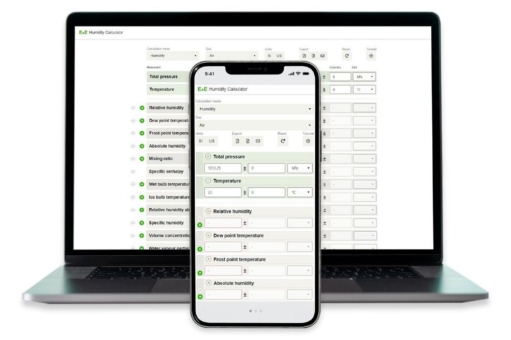 Rechner für Feuchtemessgrößen und Drucktaupunkt