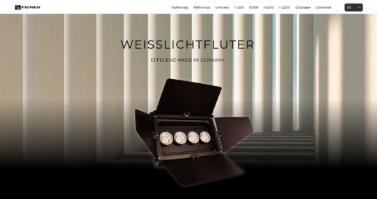 Neue Webseite für Feiner Lichttechnik Weißlichtfluter