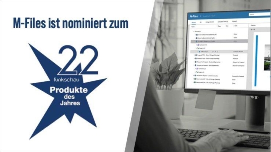 funkschau nominiert M-Files als „Produkt des Jahres“ für DMS/ECM