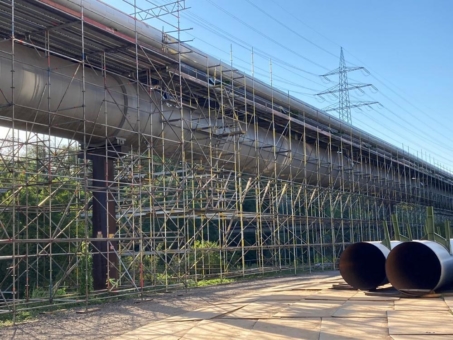 thyssenkrupp Steel informiert über aktuelle Instandsetzungsmaßnahmen: Nächste Etappe für die Sanierung der Versorgungsleitung im Duisburger Norden