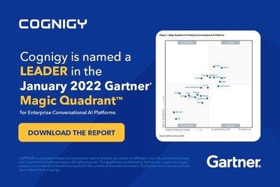 Cognigy als "Leader" im Gartner® Magic QuadrantTM für den Bereich Enterprise Conversational AI Platforms aus Januar 2022 ernannt