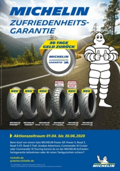 Zufriedenheitsgarantie für Motorradreifen von Michelin