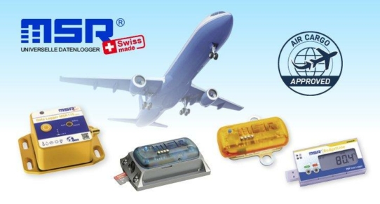 Strenge Luftfracht-Vorschriften erfüllt: MSR Datenlogger für Transport und Logistik «air cargo approved»