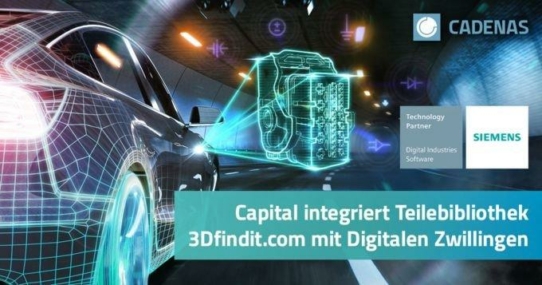 Siemens bindet Teilebibliothek 3Dfindit.com von CADENAS in die Siemens Capital Software ein