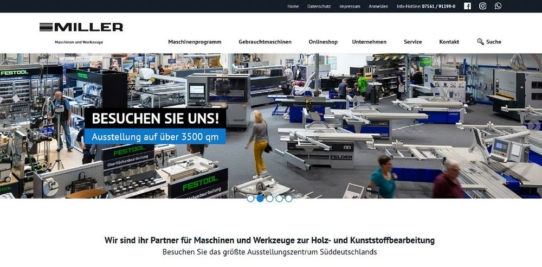 Relaunch der Homepage von Miller Maschinen und Werkzeuge